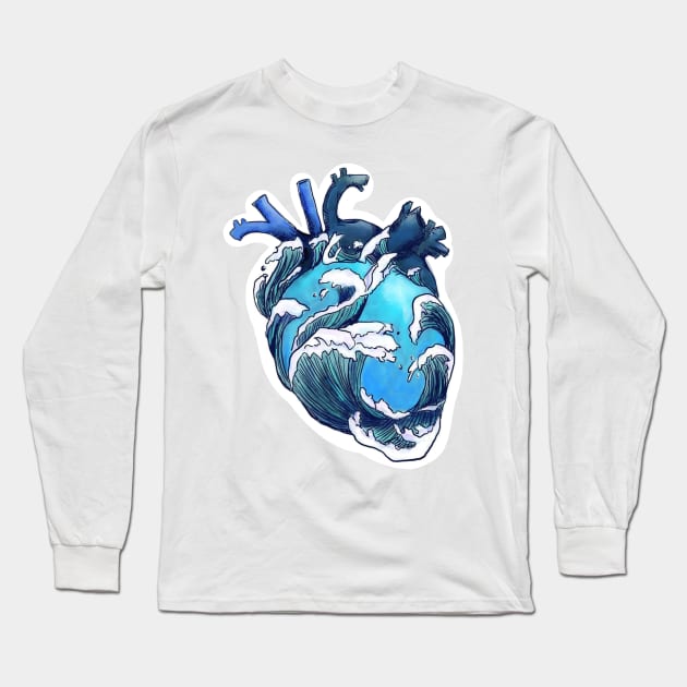 ocean heart Long Sleeve T-Shirt by aleajsstuff